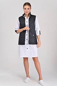 Медичний жилет Аляска 2 (стійка) стьобаний Темно-синій