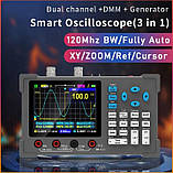Двоканальний осцилограф ZEEWELL DSO3D12 (120 MHz) з генератором сигналів і мультиметром, фото 9
