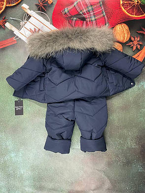 Зимовий дитячий теплий костюм від 1 року розміри 80-86 86-92 92-98 98-104 курточка та штанці - хутро єнота, фото 2