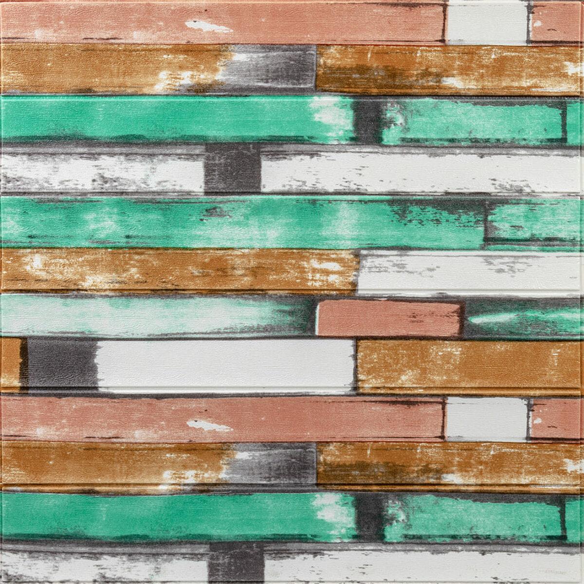 Самоклеюча декоративна 3D панель 700x700x5мм М'ятне дерево (057) SW-00000238, фото 1