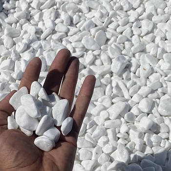 Камінь декоративний билый (25 кг) галька мармурова для клумб та ландшафту