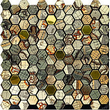 Самоклеюча алюмінієва плитка 300х300х3мм Золота луска SW-00001934