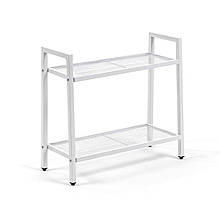 Стелаж-етажерка двоярусний з металу 60х26х60см Білий SW-00002102