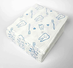 Серветки нагрудні для пацієнта 3 шарові 33х41 см 50 шт. Білий, дитячий із зубчиком