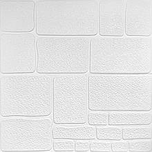 Самоклеюча 3D панель 700х700х6мм Камінь білий (151) SW-00001155