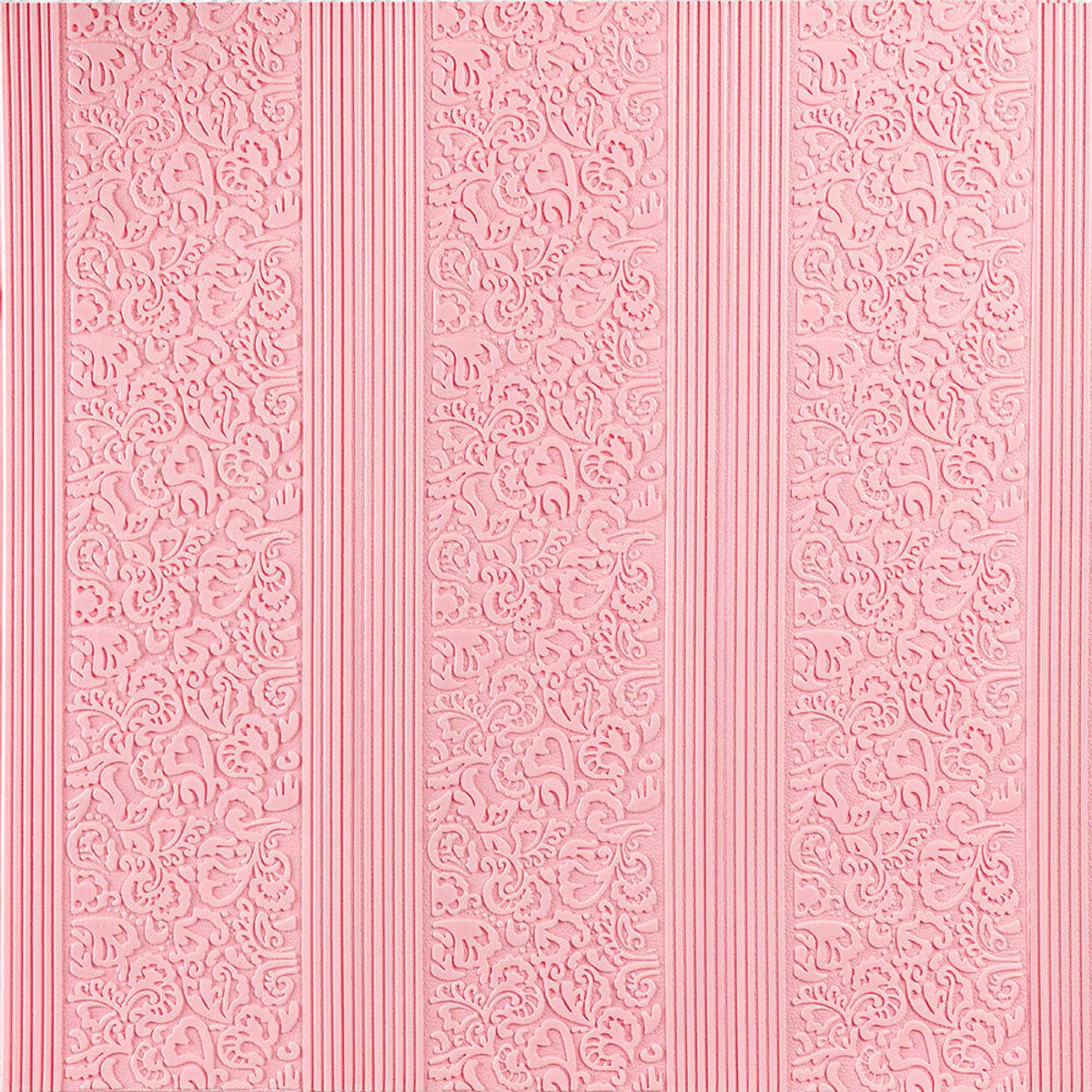 Самоклеюча 3D панель ніжно-рожева 700х700х5мм (140) SW-00001330, фото 1