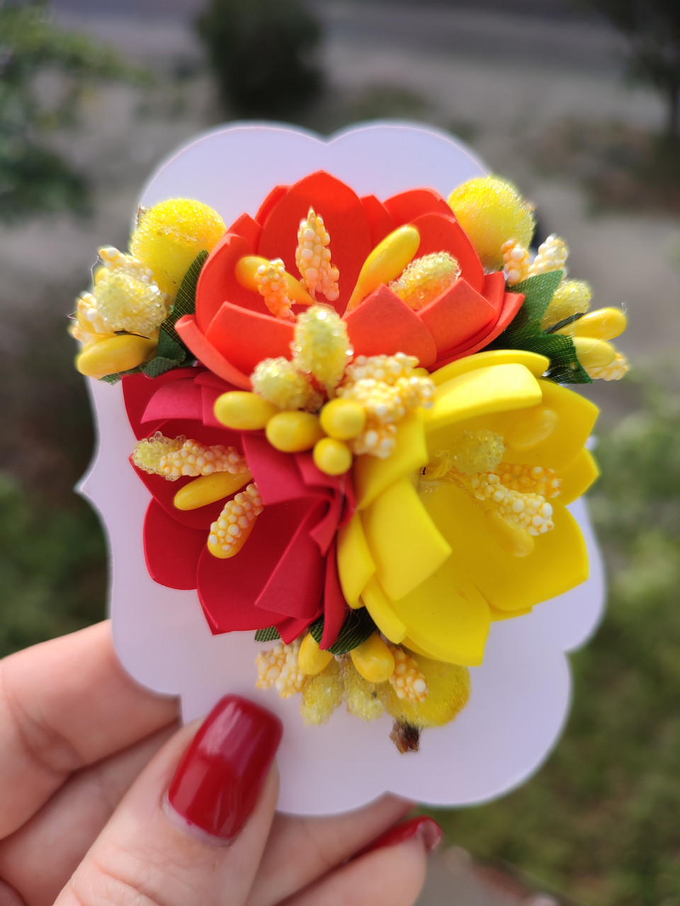 Осіння заколка Осінні резинки заколки Бантики квіти до свята осені Осенние резиночки заколочки, фото 1