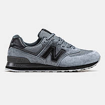 Чоловічі Кросівки New Balance 574 Grey Black / Нью Белaнс 574 Сірі з Чорним, фото 3