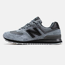 Чоловічі Кросівки New Balance 574 Grey Black / Нью Белaнс 574 Сірі з Чорним, фото 4