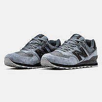 Чоловічі Кросівки New Balance 574 Grey Black / Нью Белaнс 574 Сірі з Чорним, фото 5