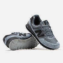 Чоловічі Кросівки New Balance 574 Grey Black / Нью Белaнс 574 Сірі з Чорним, фото 6