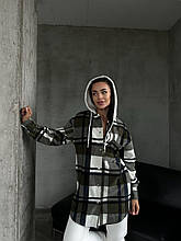 Сучасна тепла жіноча сорочка з капюшоном