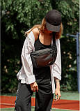 Велика чорна жіноча поясна сумка бананка Sambag DynamicDart, фото 2