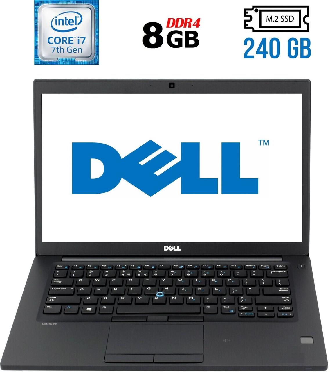 Ноутбук Б-клас Dell Latitude 7480/ 14" (1920x1080)/ Core i7-7600U/ 8 GB RAM/ 240 GB SSD/ HD 620