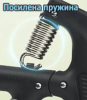 Кістовий еспандер від 10 до 100 кг чорний. Еспандер для рук пружинний вправи. Еспандер для рук з лічильником натискань, фото 4