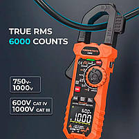 POROMETISTO CM02, струмові кліщі TrueRMS, AC/DC 1000A, напруга AC / DC 750/1000В, опір: 60 МОм, ємність:, фото 5