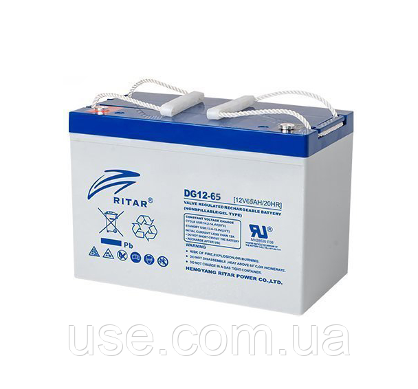 Акумулятор гелевий 12-65АН, 12V/65 Ah, 65 Ah, AH, ампер-годин, А/год, GEL, АКБ, 12В, 12 Вольт, V