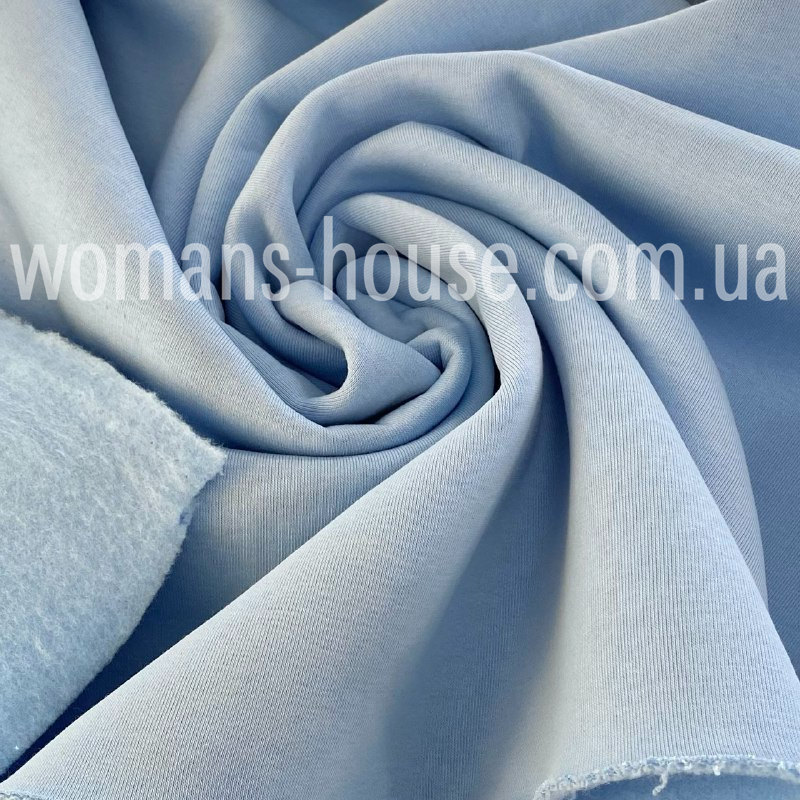 Ткань тринитка з начесом Туреччина Блакитний блідий, фото 1