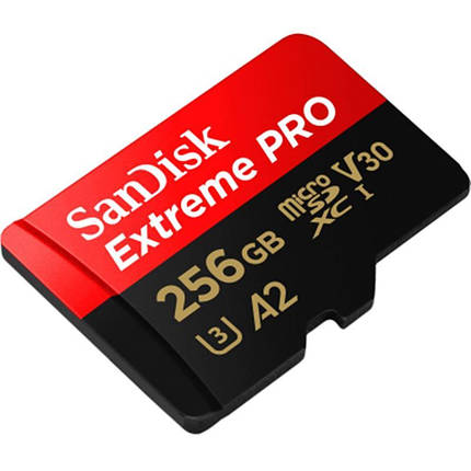Картка пам'яті MicroSDXC 256 GB UHS-I U3 R200/W140MB/s SanDisk Extreme Pro V30 + SD-адаптер (SDSQXCD-256G-GN6MA), фото 3