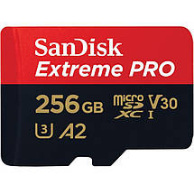 Картка пам'яті MicroSDXC 256 GB UHS-I U3 R200/W140MB/s SanDisk Extreme Pro V30 + SD-адаптер (SDSQXCD-256G-GN6MA), фото 4