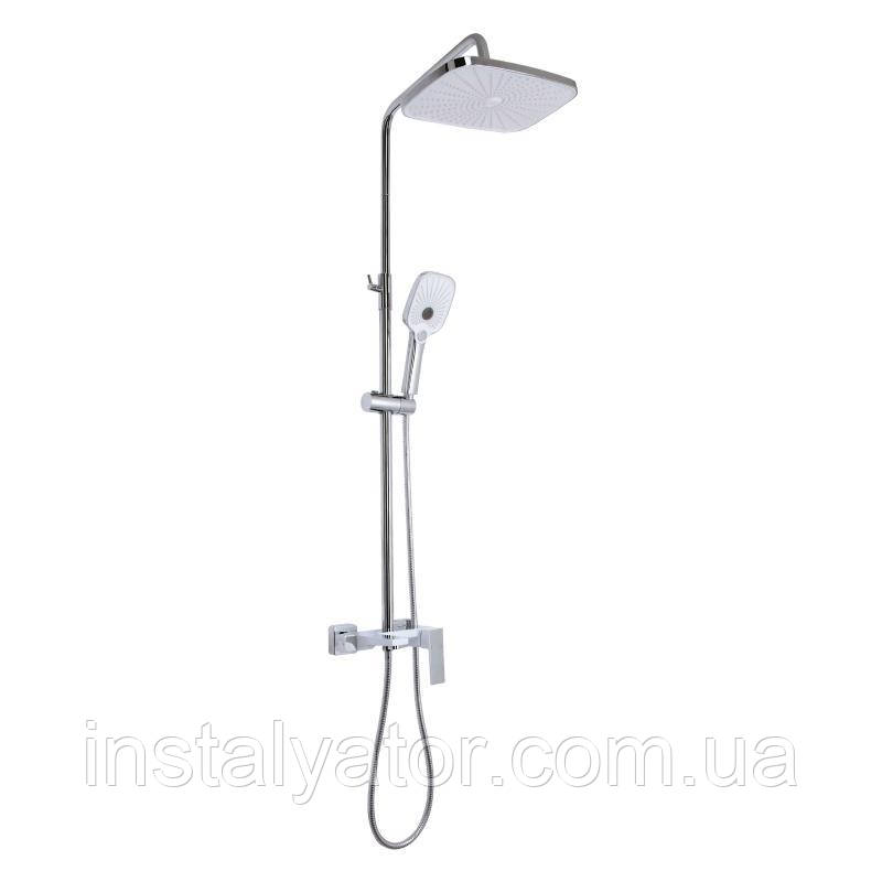 Душова система універсальна Qtap Gemini на три споживача (з виливом) QTGEM111CRW45687 Chrome/White