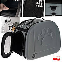 Сумка-переноска для домашніх тварин (кішок, собак, кроликів) Purlov Розбірна Чорна