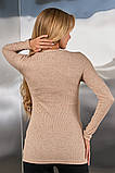 Теплий джемпер для вагітних та годуючих бежевий в рубчик S, фото 6