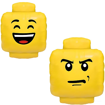 Фольгована кулька фігура двостороння Конструктор Лего деталька 62x49см (24"), фото 1