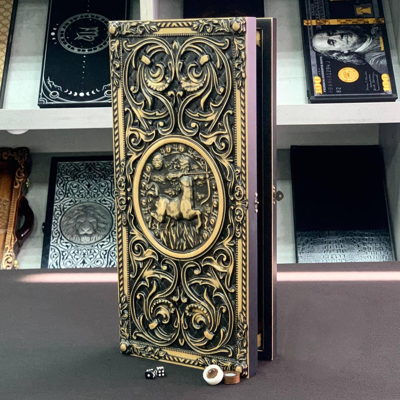 Нарди дерев'яні ручної роботи Стрілець 50×23см подарункові, фото 1