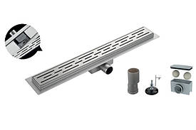 Душовий лінійний трап KOER FD01 70×900 із нержавіючої сталі sus 304 з мокрим та сухим затвором