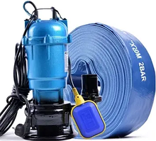 Фекальний насос DELTA WQD 1.1 чавун з подрібнювачем POLAND + шланг 50 мм + хомути