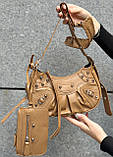 Жіноча сумка 10270 багет крос-боді бежева, фото 3