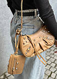 Жіноча сумка 10270 багет крос-боді бежева, фото 9