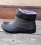 Підліткові зимові чорні черевики пінка гумові чоботи 39, фото 3