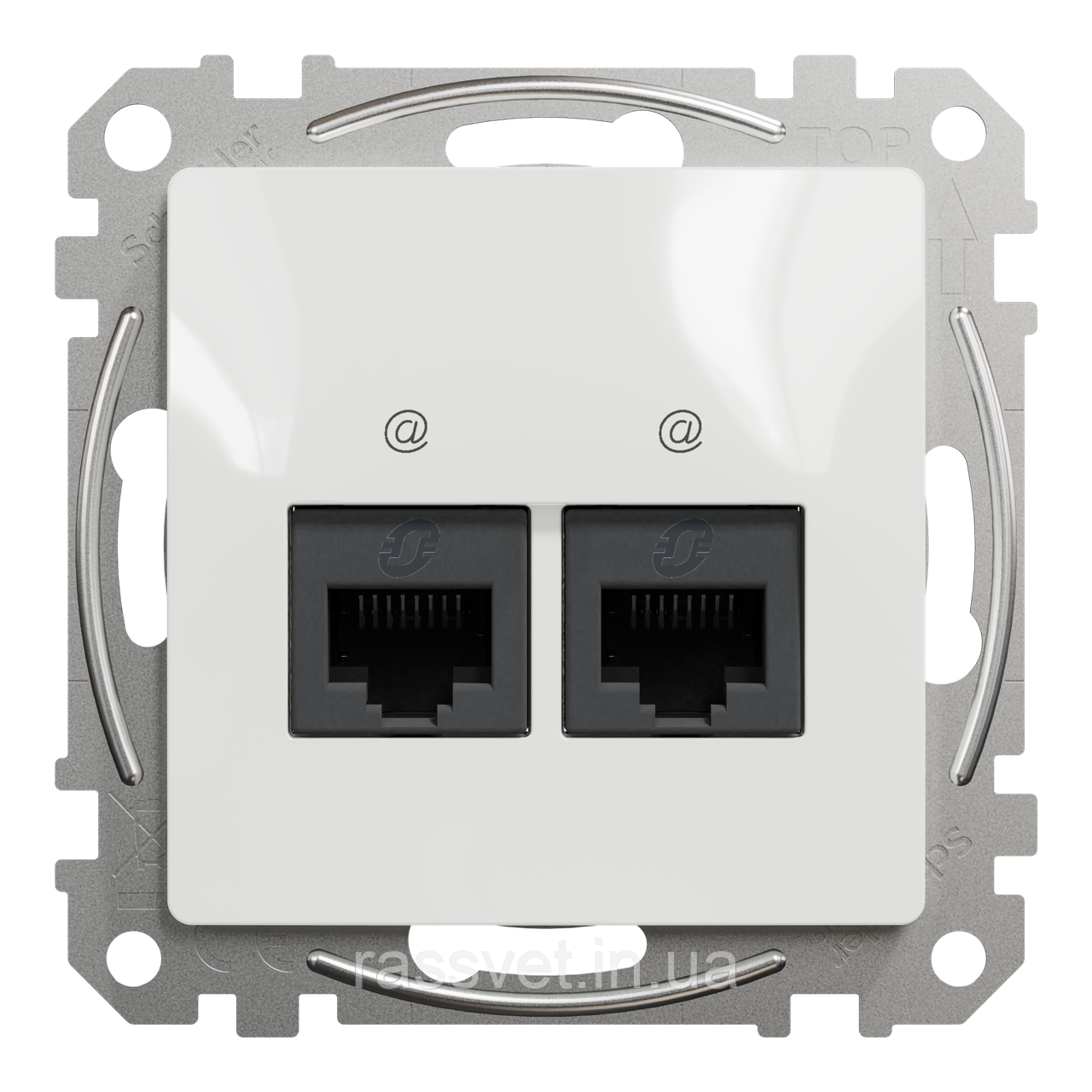 Два роз’єми RJ45 категорія 5E UTP Білий Sedna Design