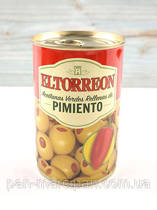 Оливки зелені фаршировані з перцем El Torreon 300g/130g Іспанія