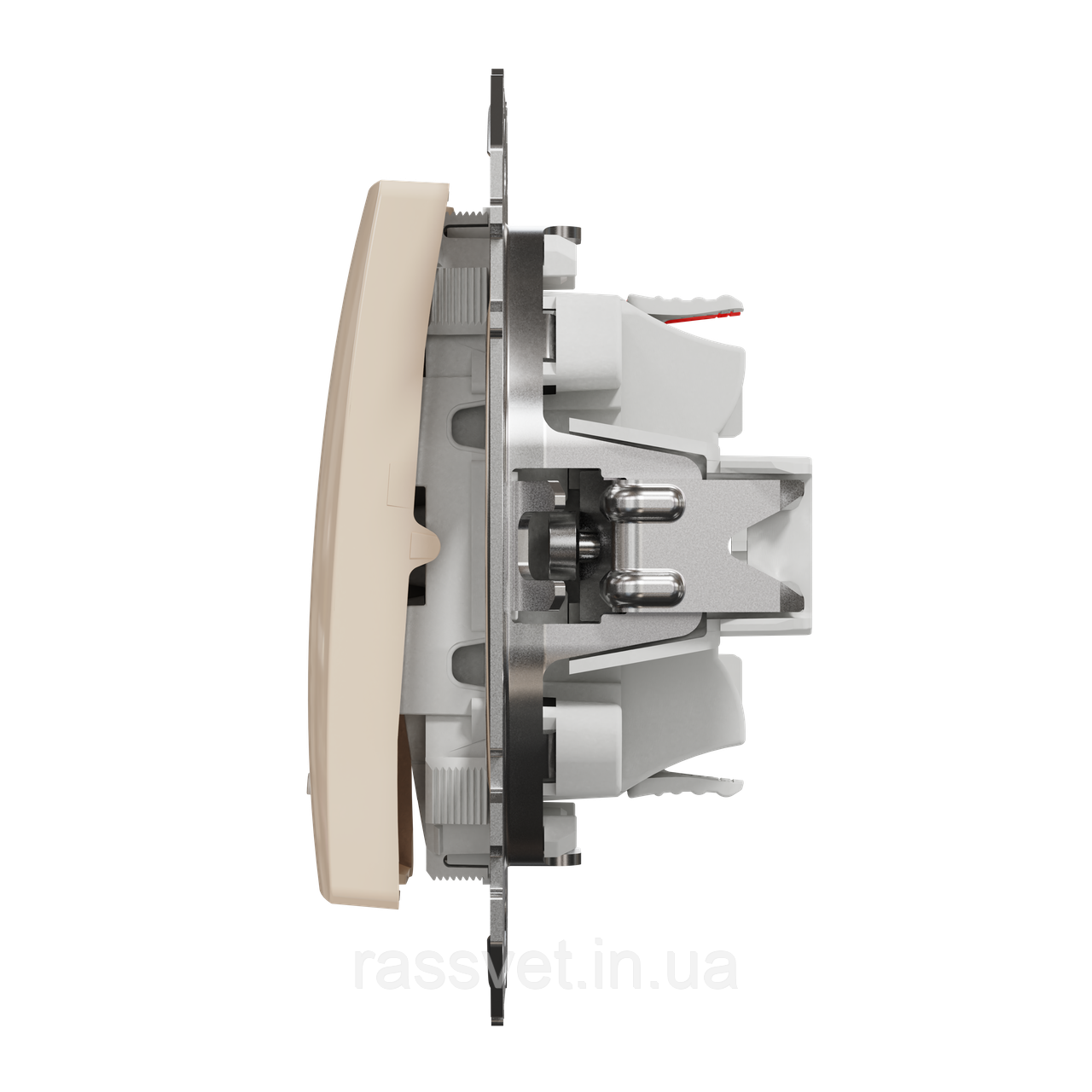 Одноклавішний перемикач з підсвіткою Бежевий Sedna Design