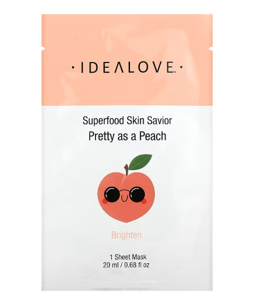 Тканевая маска освітлююча Idealove Superfood Skin Savior Pretty as a Peach, 20 мл, термін до 08.2026