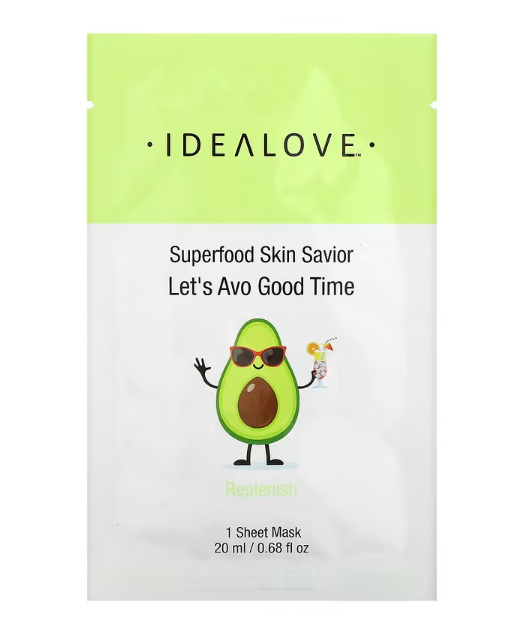 Тканевая маска відновлююча Idealove Superfood Skin Savior Let's Avo Good Time, 20 мл, термін до 04.2026