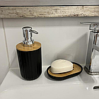 Набір аксесуарів для ванної 6в1 чорний ruhhy 24636 польща, фото 7