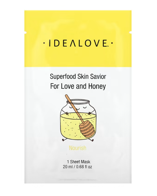Тканинна маска живильна Idealove Superfood Skin Savior медова, 20 мл, термін до 07.2026
