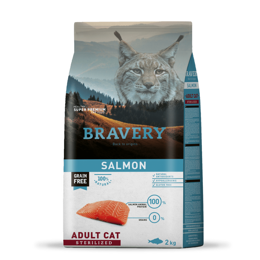 Сухий корм для стерилізованих кішок BRAVERY Salmon Adult Cat Sterilized з лососем, 2 кг (*), фото 1