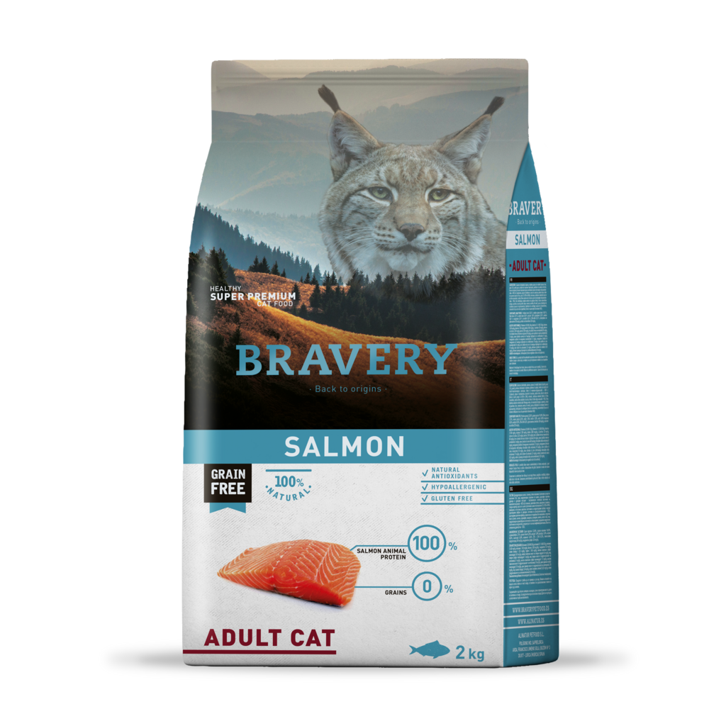 Сухий корм для котів BRAVERY Salmon Adult Cat з лососем, 2 кг (*), фото 1