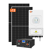 Сонячна електростанція (СЕС) Преміум Deye 6kW АКБ 6kWh LiFePO4 100 Ah