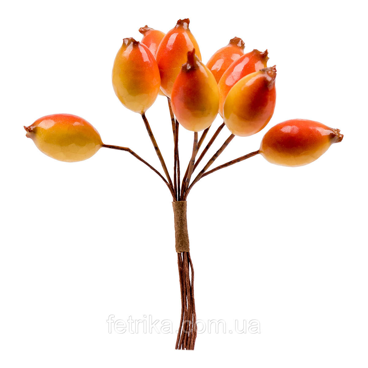 Ягоди декоративні Yes! Fun 17 мм, 9 шт/пучок, жовті, глянець, фото 1