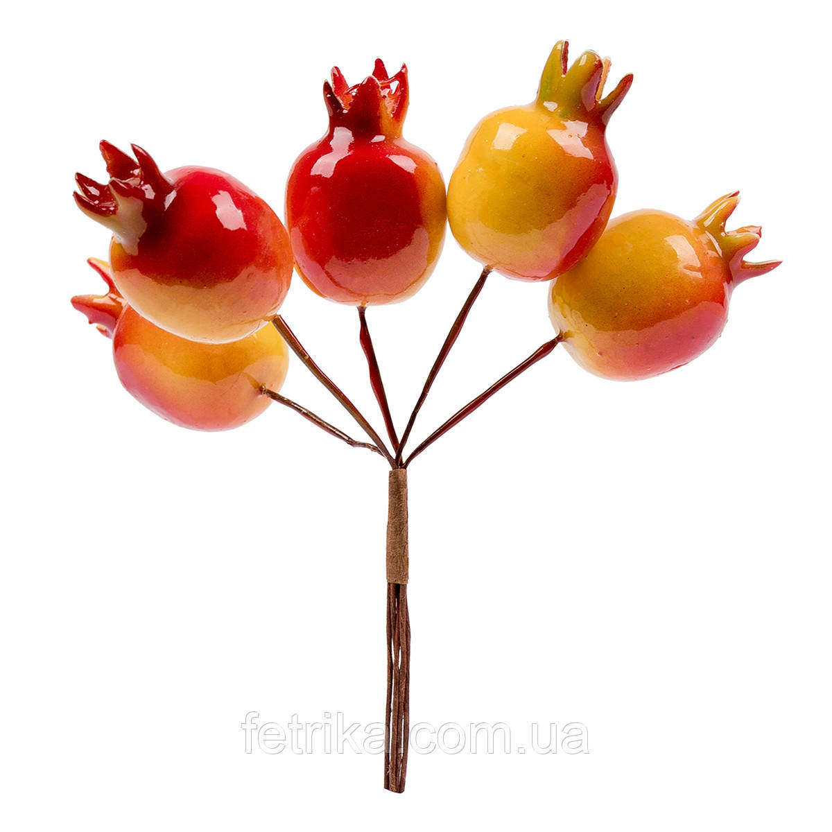Ягоди декоративні гранат Yes! Fun 20 мм, 5 шт/пучок,. жовтий, глянець, фото 1