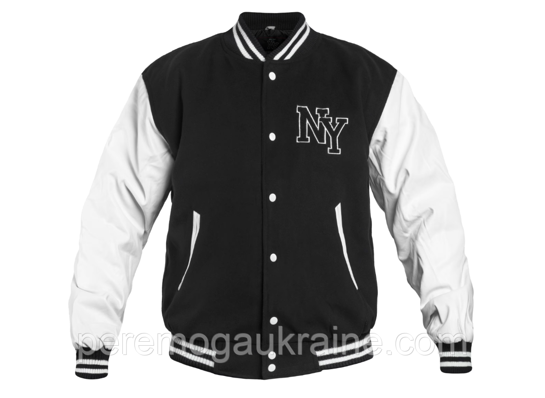 Куртка бомбер Mil-Tec NY Baseball - Чорний з білим 10370002 розмір ХS
