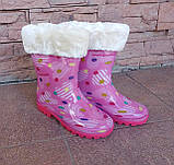 Гумові чоботи "Dual" 005-307, серця та горох, рожеві, фото 2