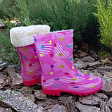 Гумові чоботи "Dual" 005-307, серця та горох, рожеві, фото 5