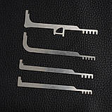 Набір із 4 інструментів із неіржавкої сталі, металеві зубчасті гребінці, міцні аварійні відмички, фото 6